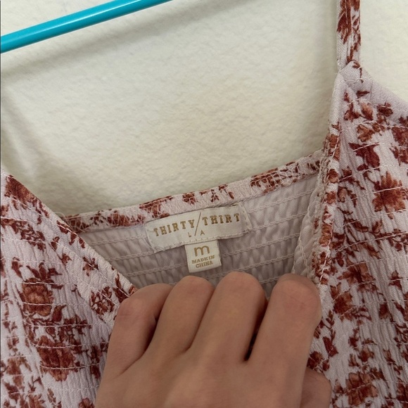 Smocked Corset Bodice Floral Print Midi Dress - Picture 2 of 3